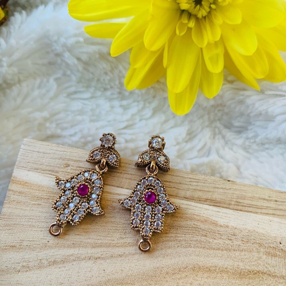 Hamsa hand earrings sterling silver